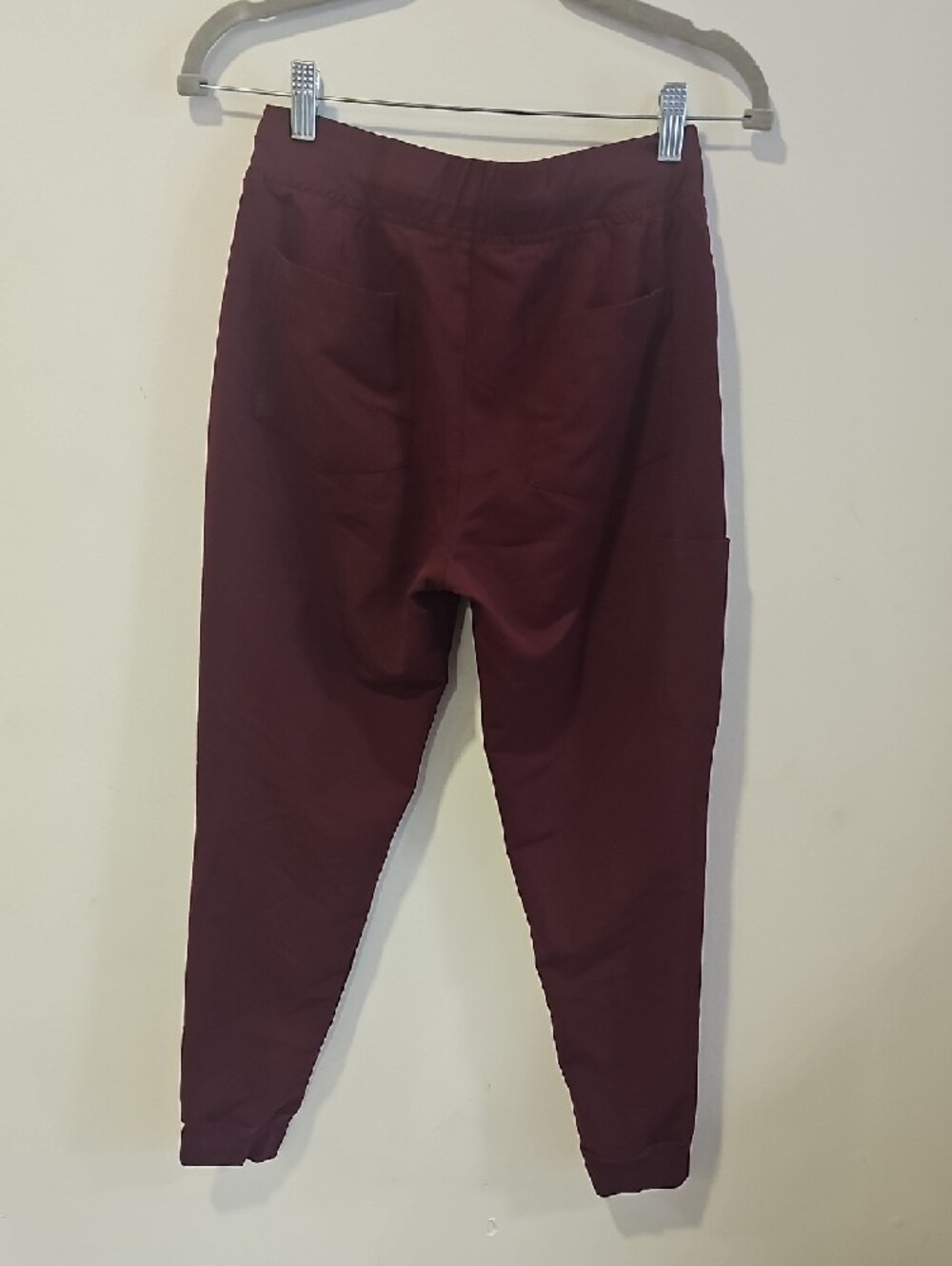 Maroon Drawstring Scrub Pants - Picture 3 of 3